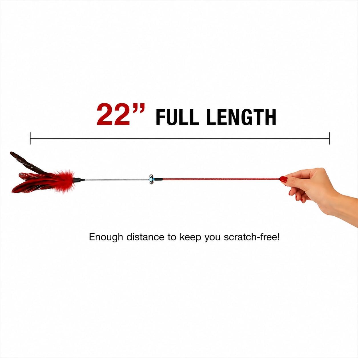 Cat Feather Wand Toy Set - 5 Different Feather Styles in One Pack - Interactive Wand Toys for Indoor Cats and Kittens view 6