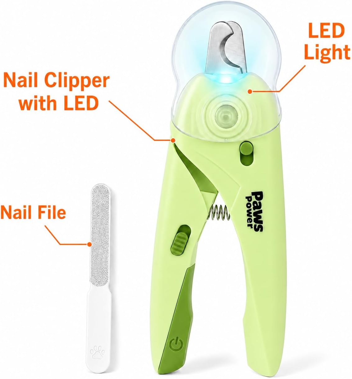 Cat Nail Clipper & Small Dog Nail Clippers with LED Light - Illuminates Nails & Bloodline for Safe, Easy Trimming - Extra Sharp, Green view 6